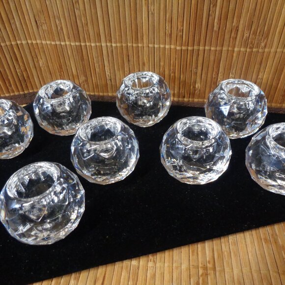 8 Small Glass Candle Holders Round for Taper Candlestick Holders Elegant - Picture 12 of 12